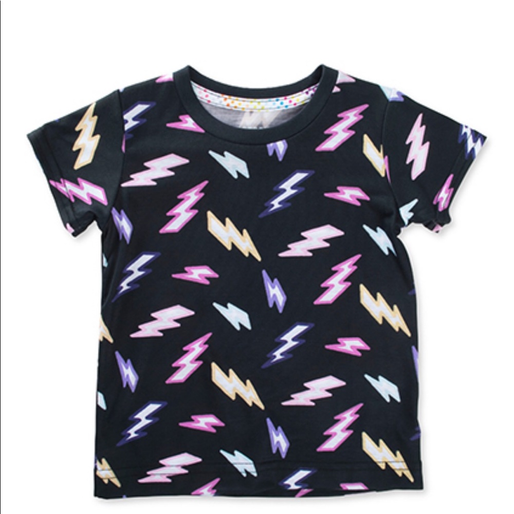 Dot Dot Smile Black Lightening Bolt Tee 2T NWOT
